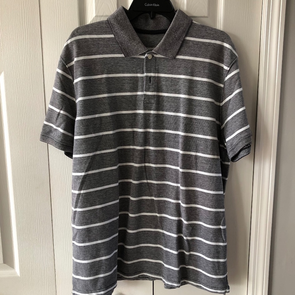 St John's Bay Men's Legacy Polo Shirt, XL, EUC, Black & White